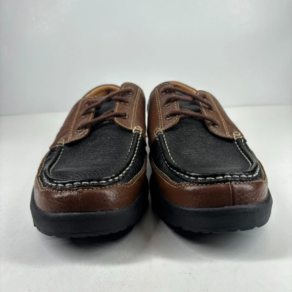 Dr. Comfort Patrick Men's‎ US 11.5W Brown/Black Leather Diabetic Boat Shoes 8560
